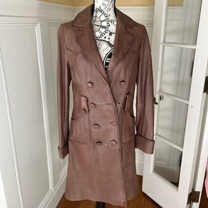 Savida Vintage brown leather coat